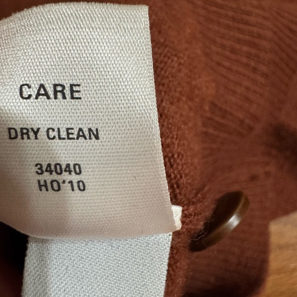 100% Merino Wool Cardigan Sweater Brown Button Front Pocket Classic Sz XS - Picture 10 of 11